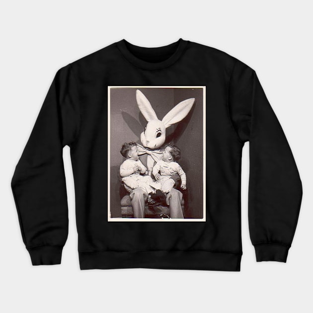 Evil Easter Bunny with twins Crewneck Sweatshirt by Tainted